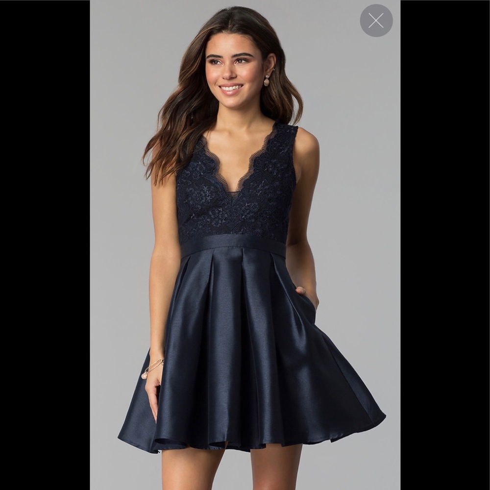 - Navy- cocktail dress, homecoming dress, we…